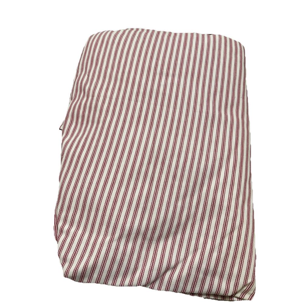 Pottery Barn Red/Cream Ticking Stripe Small Sofa Tailored Adjust SlipCover New  - Picture 6 of 16